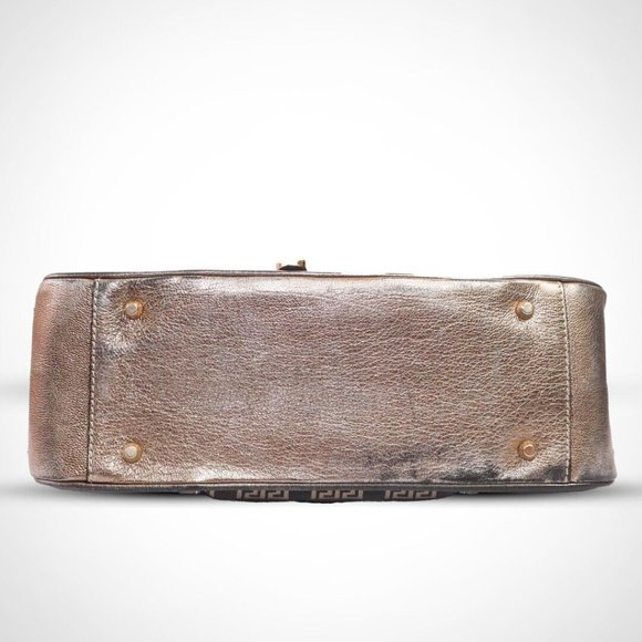 Versace Women Handbag Black/Gold Tone Shoulder Bag Made in Italy Authentic - Picture 9 of 11